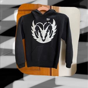 This is a black Rams hoodie very soft and durable